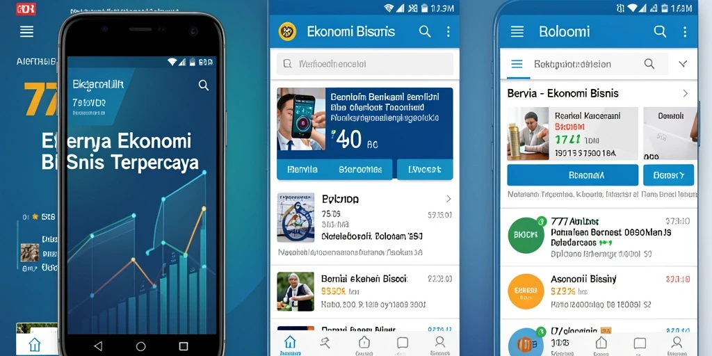 Screenshot antarmuka aplikasi 777IDR dengan tampilan berita ekonomi.