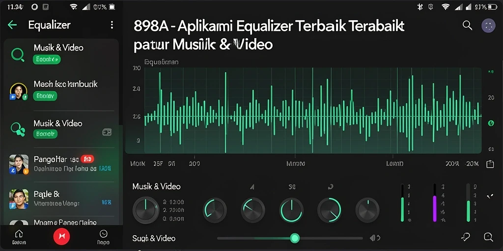 Tampilan antarmuka 898A yang mudah digunakan untuk pengaturan equalizer.