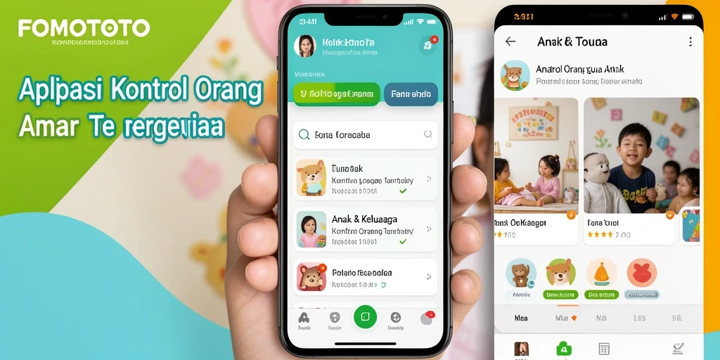Tampilan antarmuka FOMOTOTO yang sederhana dan intuitif untuk kontrol orang tua.