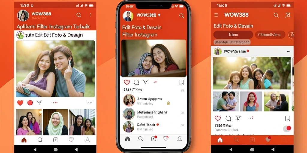 Tampilan antarmuka WOW388 dengan filter Instagram yang menarik.