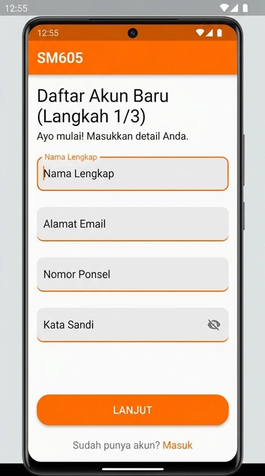 Panduan Pendaftaran Akun Baru sm605 untuk Pengguna Android